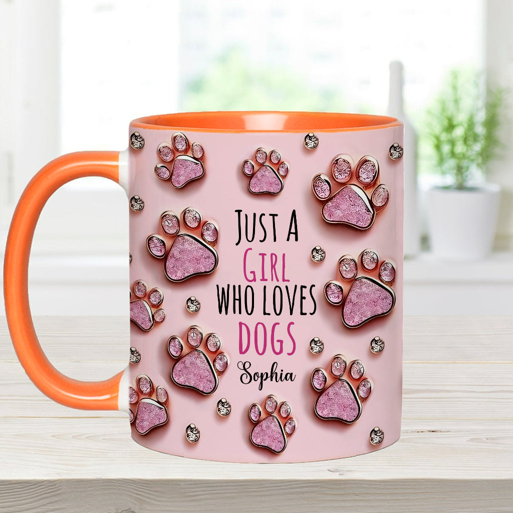 Just A Girl Who Loves Dogs - Personalized Dog Accent Mug