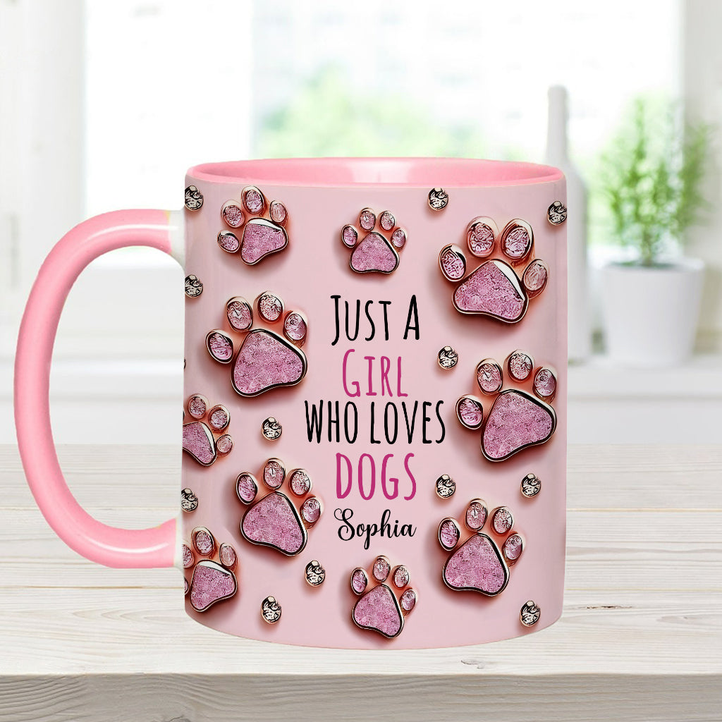 Just A Girl Who Loves Dogs - Personalized Dog Accent Mug