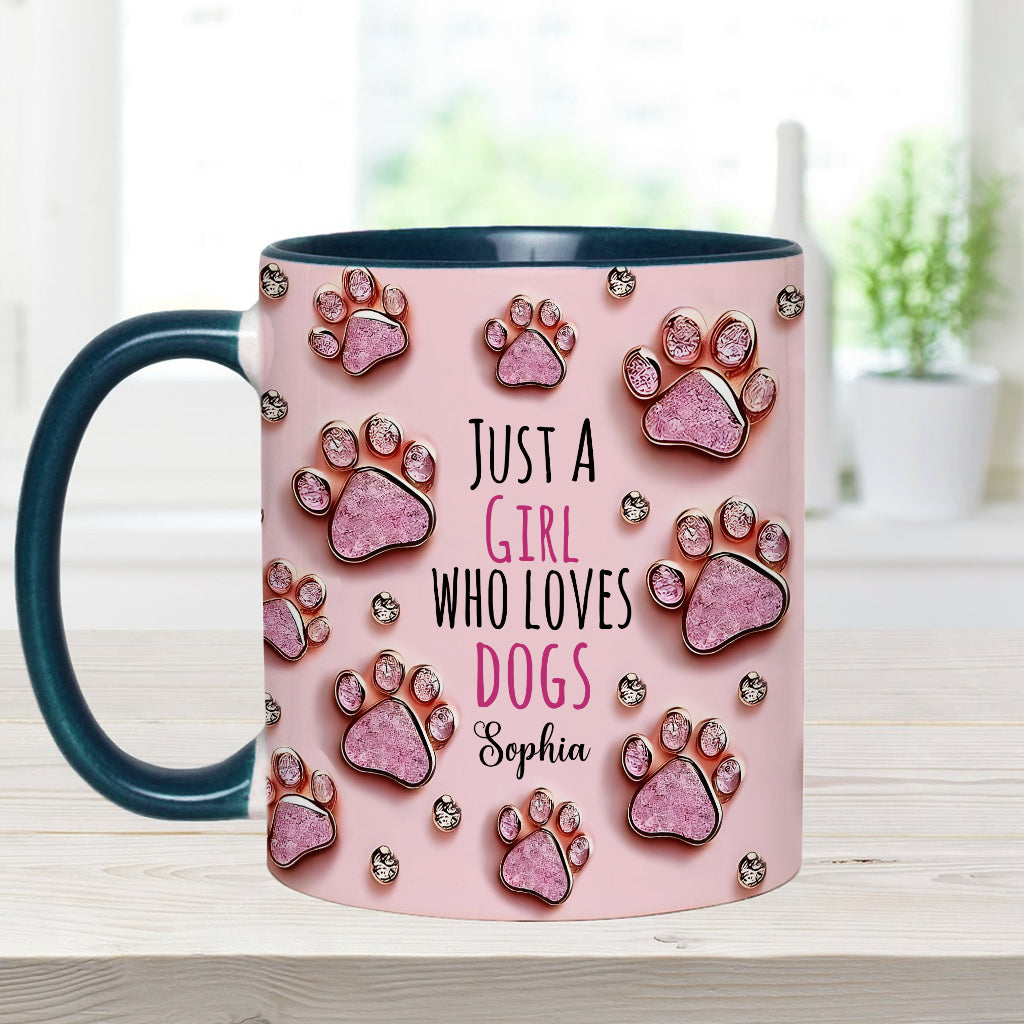 Just A Girl Who Loves Dogs - Personalized Dog Accent Mug