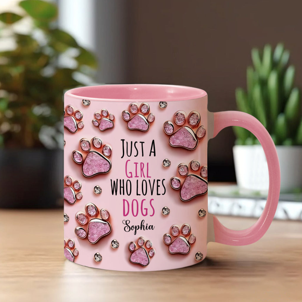Just A Girl Who Loves Dogs - Personalized Dog Accent Mug