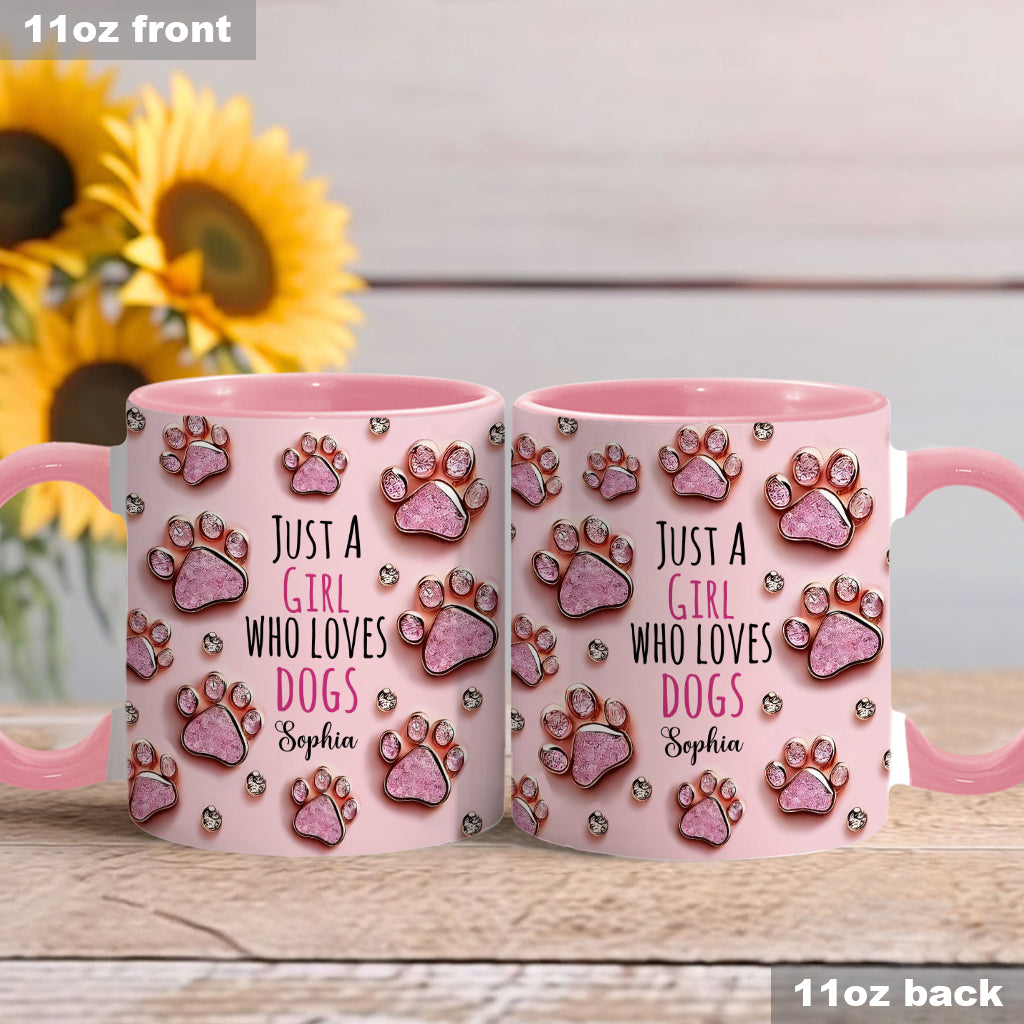 Just A Girl Who Loves Dogs - Personalized Dog Accent Mug