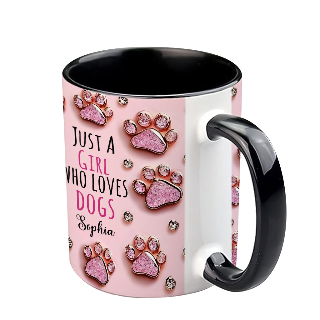 Just A Girl Who Loves Dogs - Personalized Dog Accent Mug