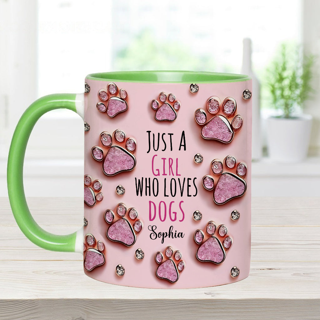 Just A Girl Who Loves Dogs - Personalized Dog Accent Mug