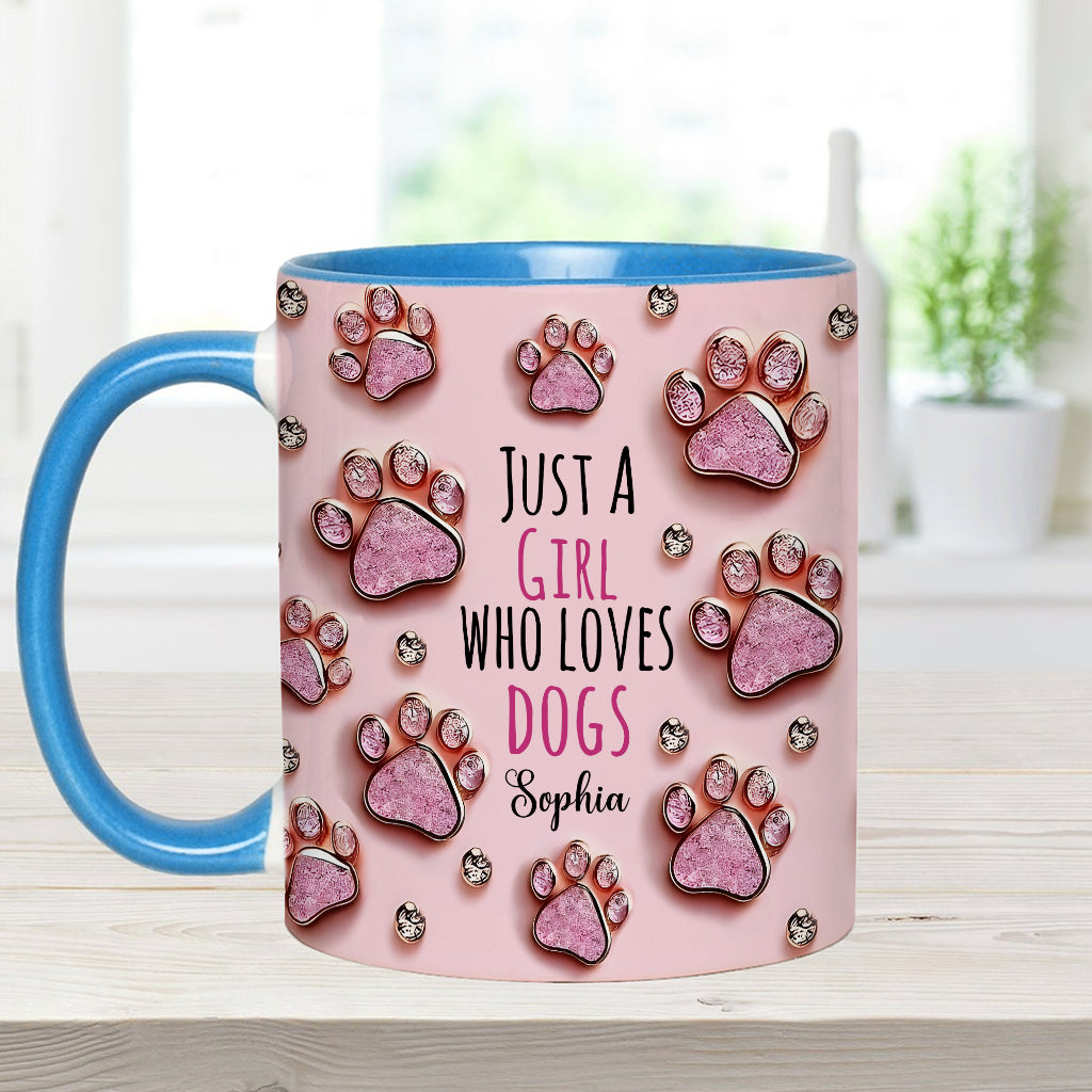Just A Girl Who Loves Dogs - Personalized Dog Accent Mug