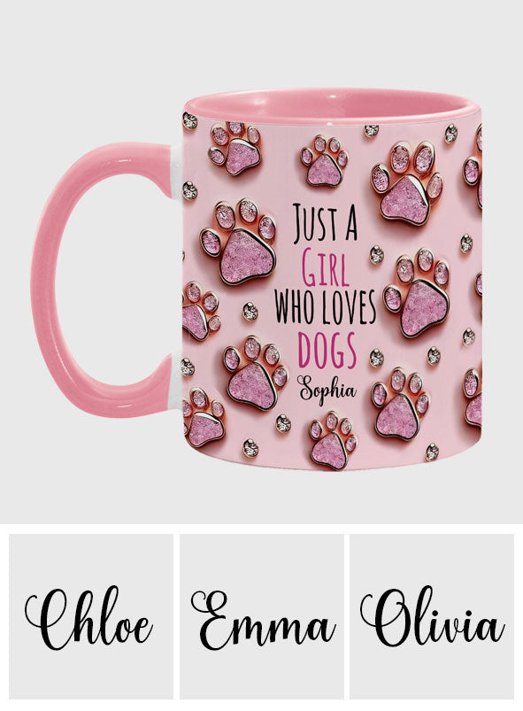 Mug personnalisé « Juste une fille qui aime les chiens »