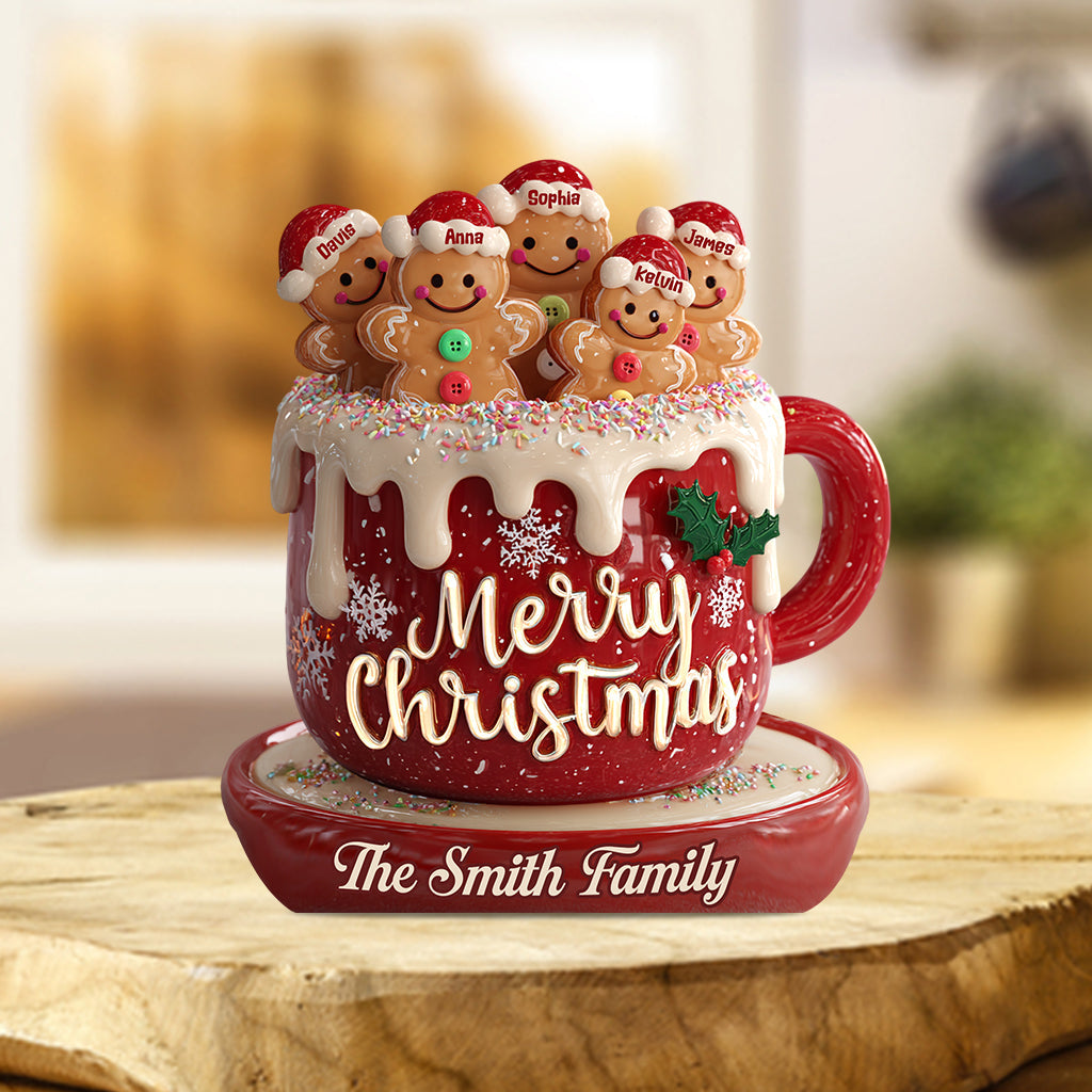 Merry Christmas - Personalized Family Custom Shaped Acrylic Plaque