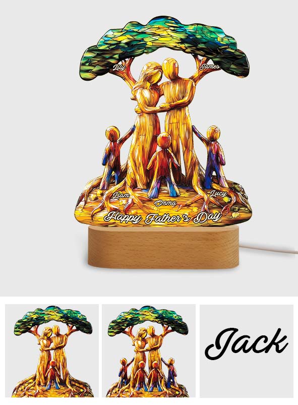 To Us You're The World - Personalized Father Shaped Plaque Light Base