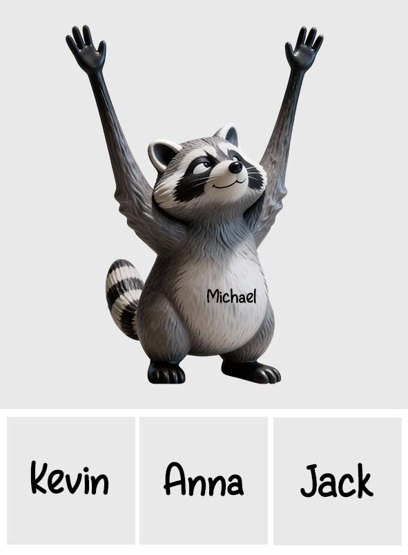 Décoration de salle de bain amusante avec un raton laveur - Plaque acrylique personnalisée en forme de raton laveur