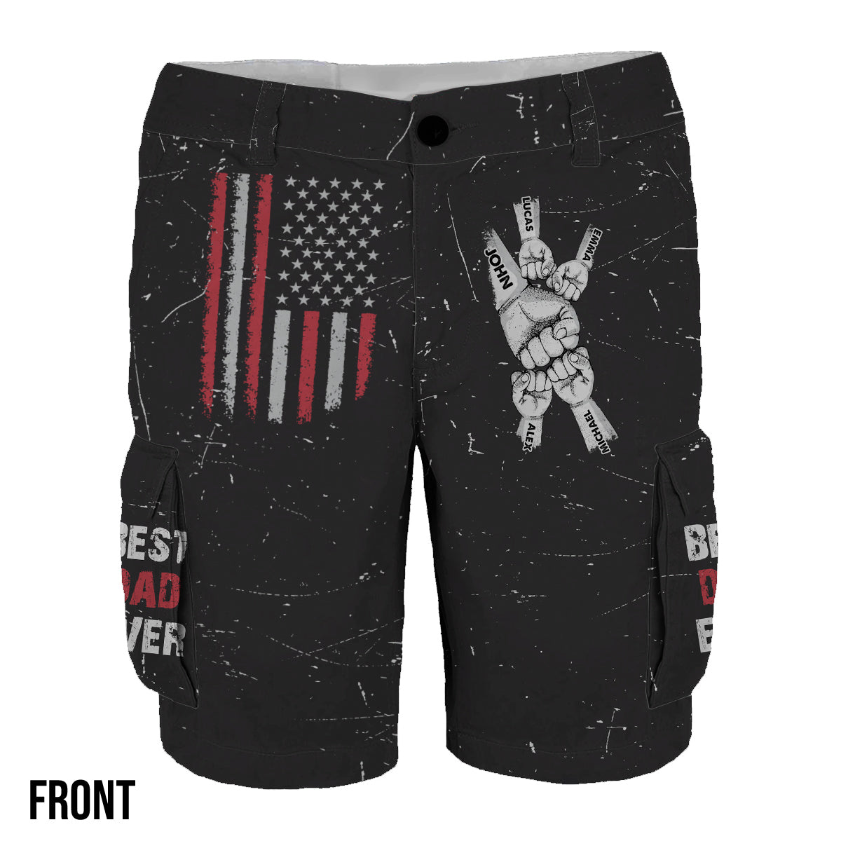 Best Dad Ever - Personalized Father Cargo Shorts With Belt