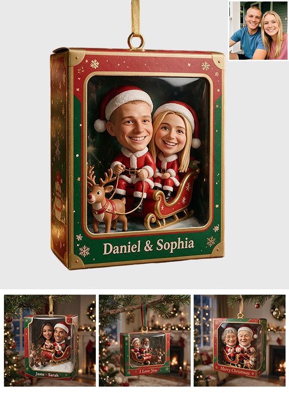 We're In a Sleigh - Personalized Couple Acrylic Box Ornament