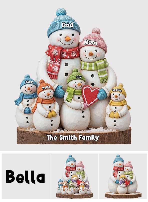 Merry Christmas - Personalized Family Custom Shaped Wood Plaque