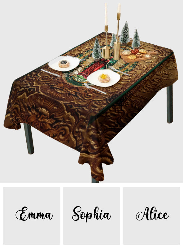 Personalisierte christliche Tischdecke mit Motiv Unserer Lieben Frau von Guadalupe