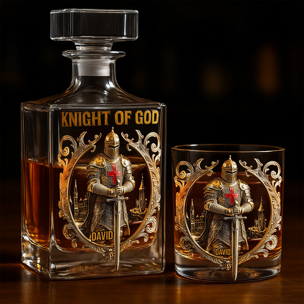 Knight Of God - Personalized Christian Whiskey Glass