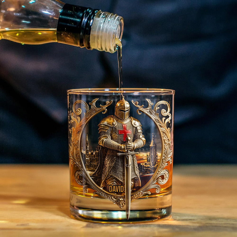 Knight Of God - Personalized Christian Whiskey Glass