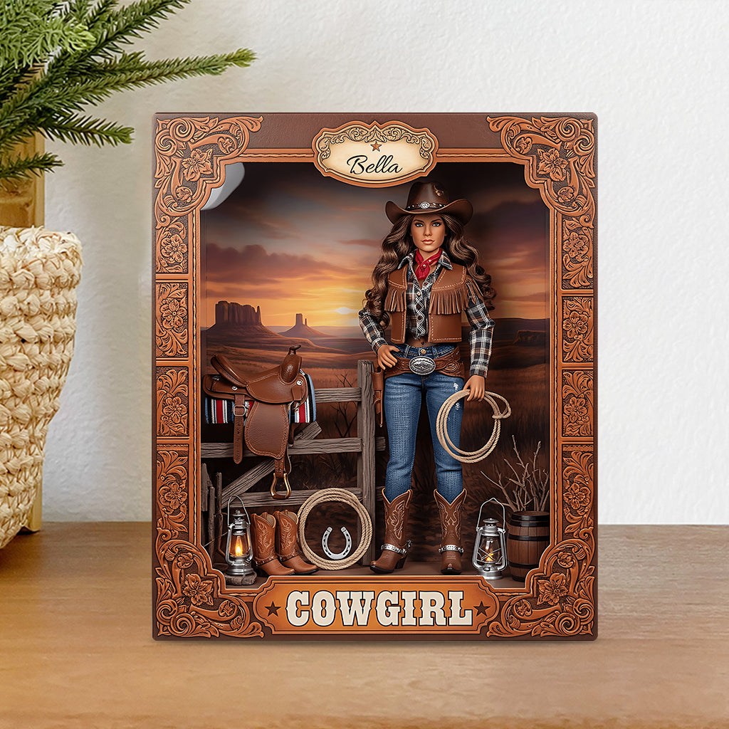 Gift For Cowgirls - Personalized Cowgirl Custom Shaped Acrylic Plaque