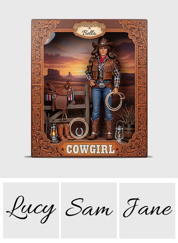 Gift For Cowgirls - Personalized Cowgirl Custom Shaped Acrylic Plaque