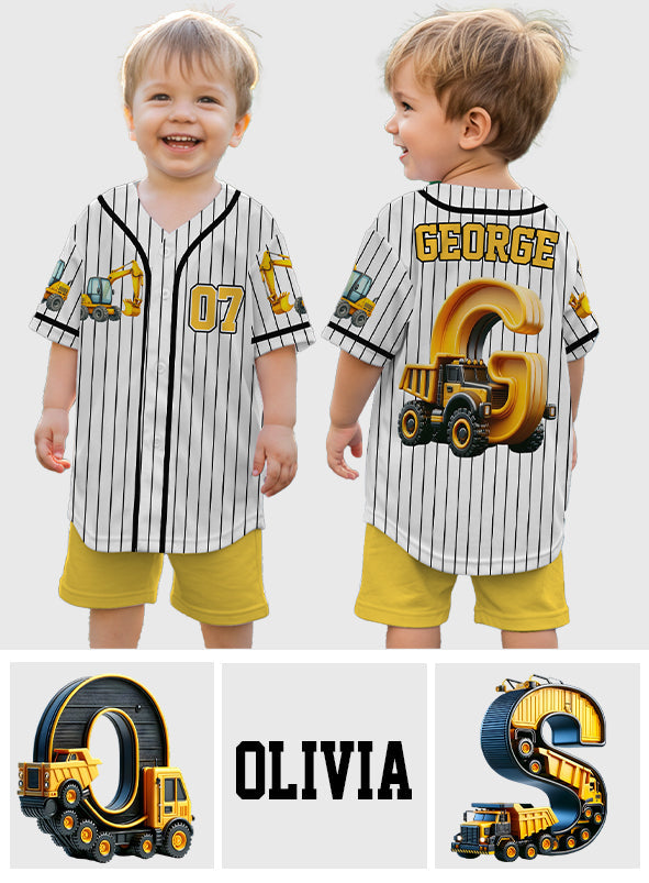 Cool Construction Vehicles - Personalized Kid Jersey Shirt & Shorts
