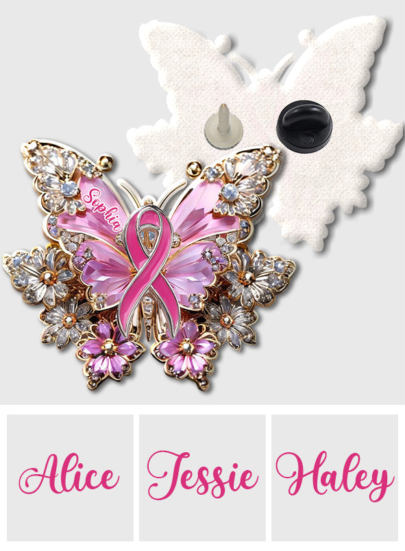 Faith Hope Love - Personalized Breast Cancer Awareness Pin
