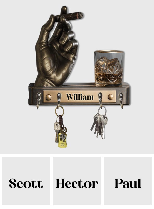 Whisky et cigares - Présentoir suspendu personnalisé pour whisky et cigares.