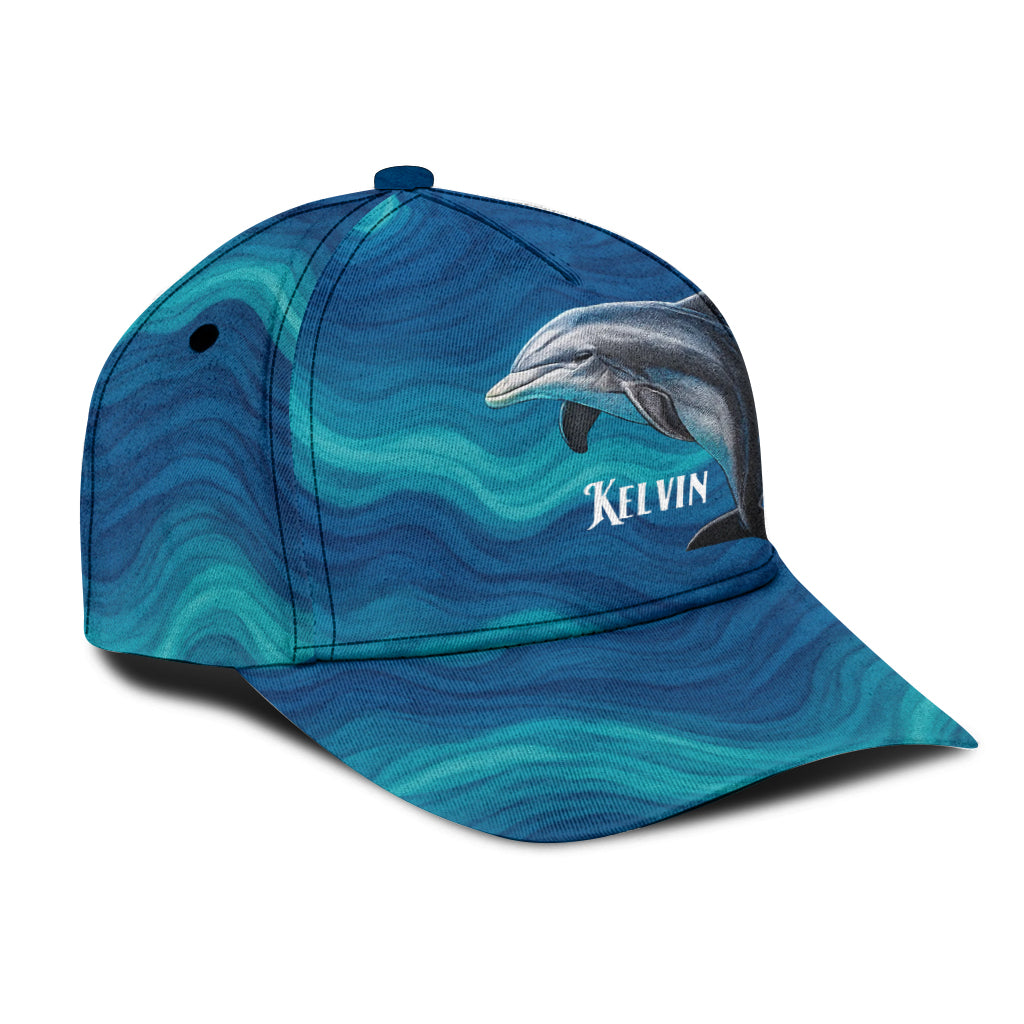 Dolphin And Wave - Personalized Dolphin Classic Cap