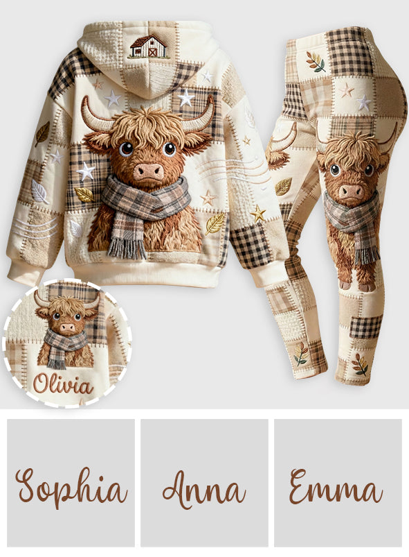 Vache mignonne - Sweat à capuche et legging personnalisés vache des Highlands