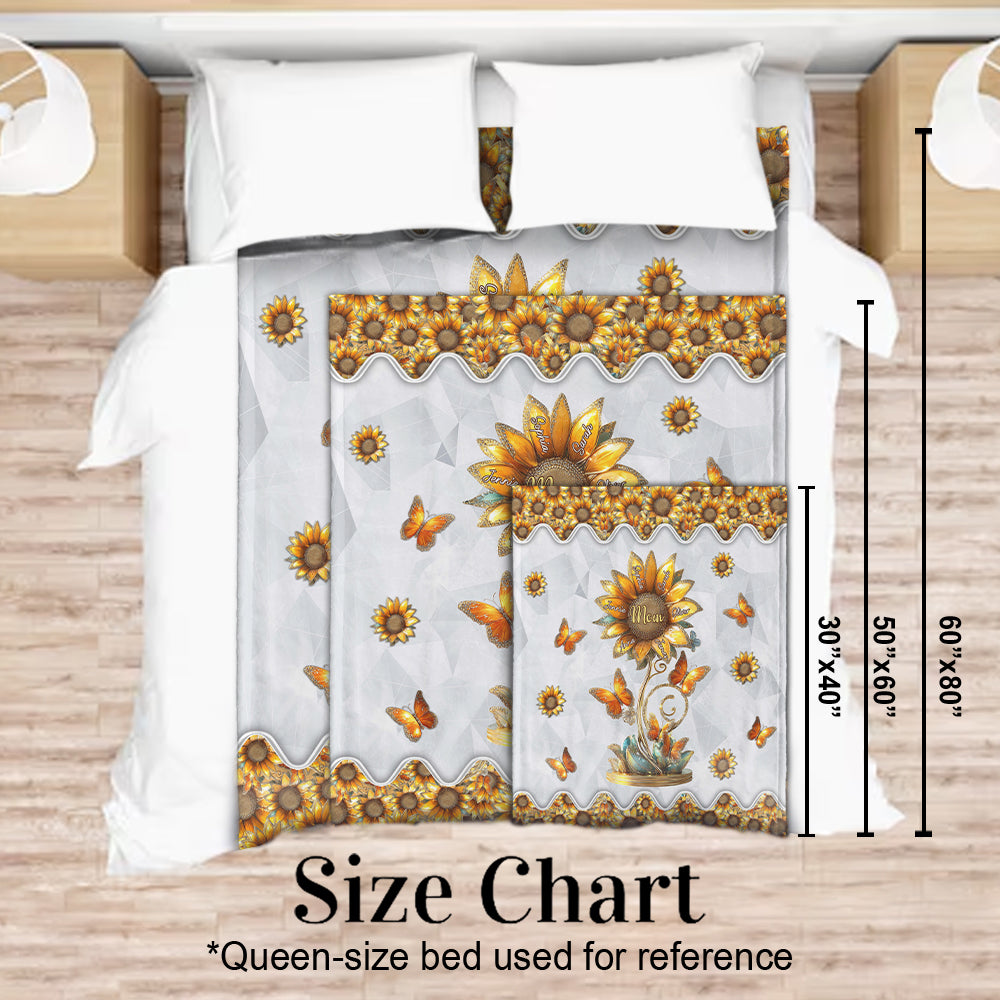 Beautiful Sunflower Gift For Mom, Grandma - Personalized Mother Blanket
