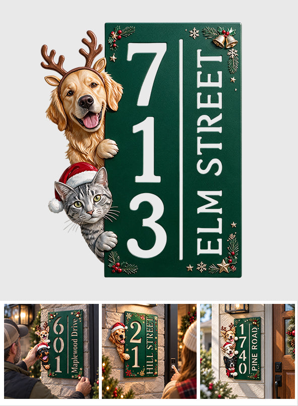 Merry Pawmas - Personalized Dog 3D Printed Cut Metal Sign