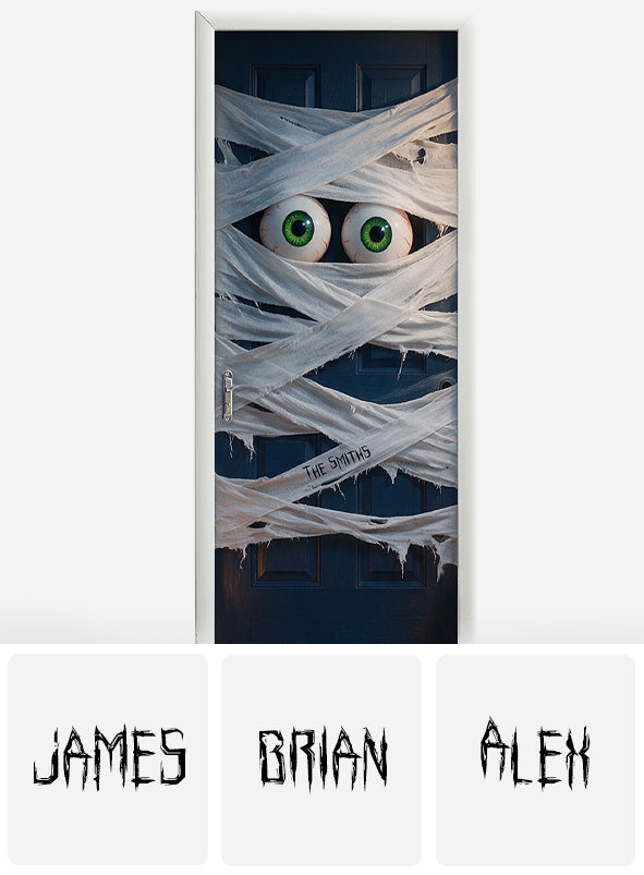 Personalisierte Halloween Türaufkleber - Mummy Wrapped Tür für Halloween