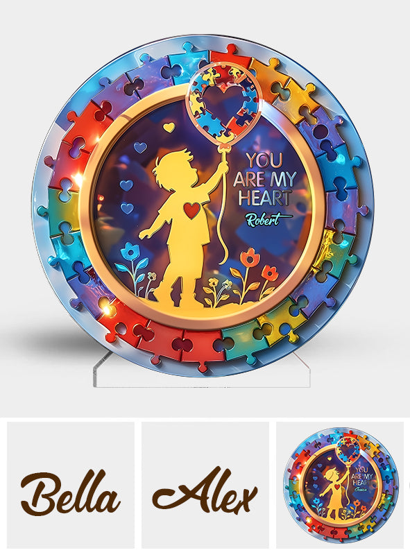 You Are My Heart - Personalized Autism Awareness Custom Shaped Acrylic Plaque