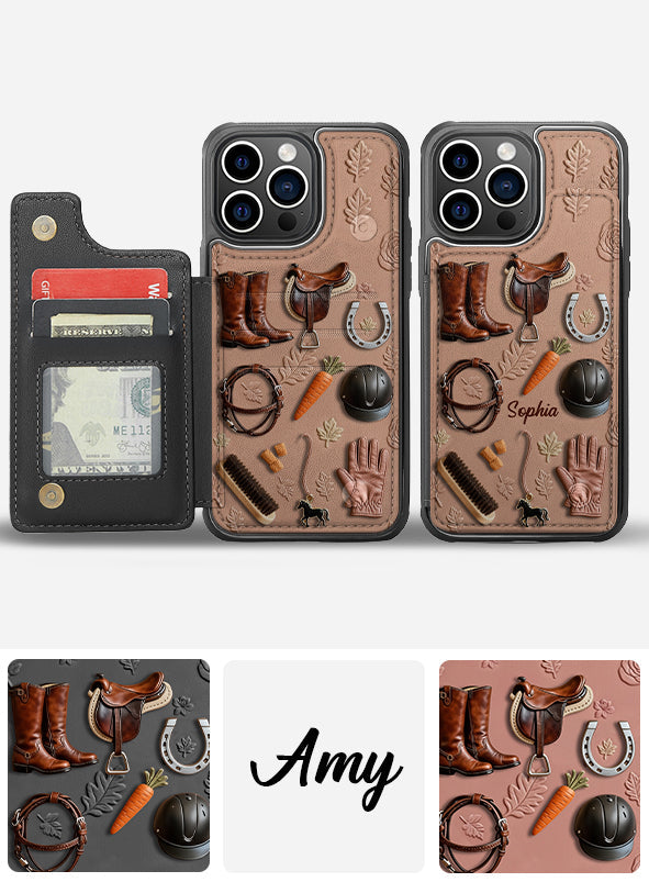 Love Horses - Personalized Horse Fully Printed Wallet Phone Case