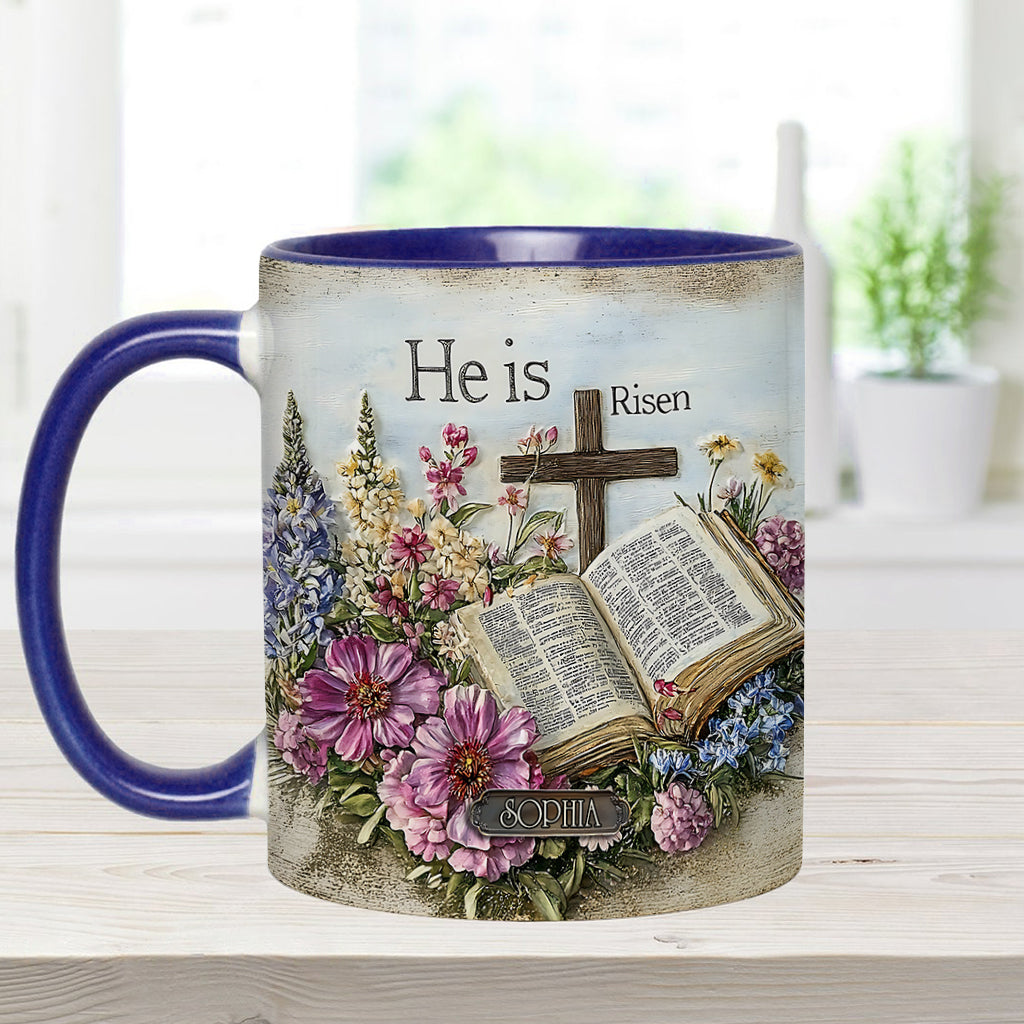 He Is Risen - Personalized Christian Accent Mug