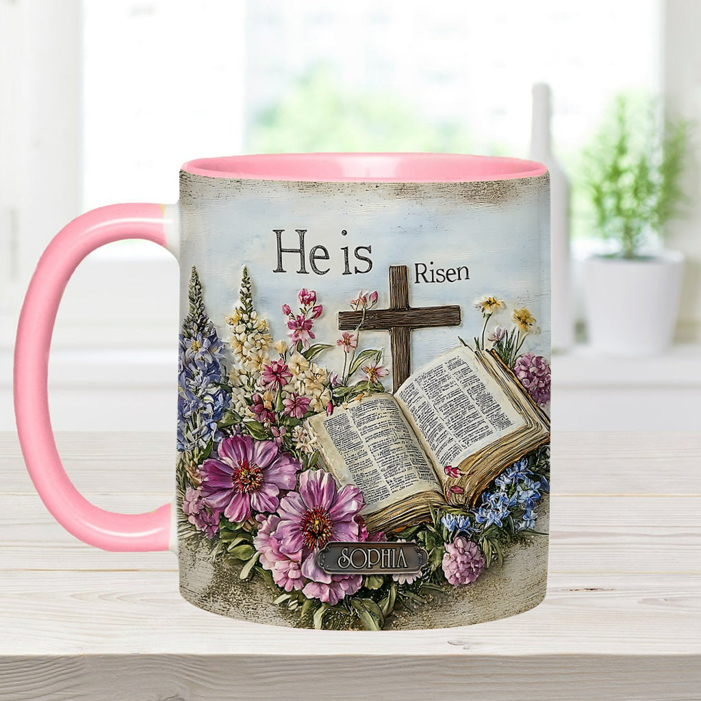 He Is Risen - Personalized Christian Accent Mug