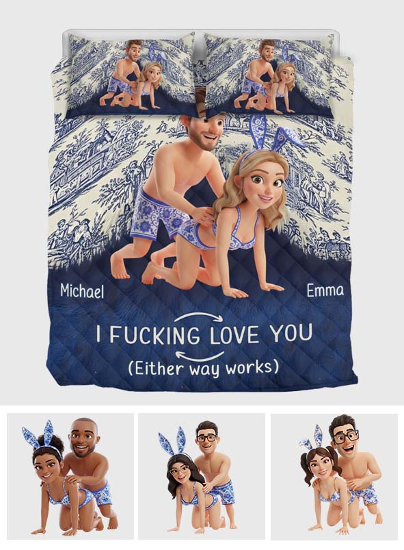 I Love You Forever - Personalized Couple Quilt Set