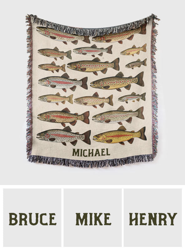 Love Fishing - Personalized Fishing Woven Blanket
