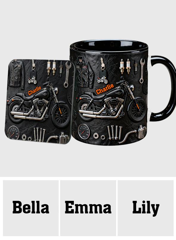 Motorcycle - Personalized Biker Accent Mug & Coaster