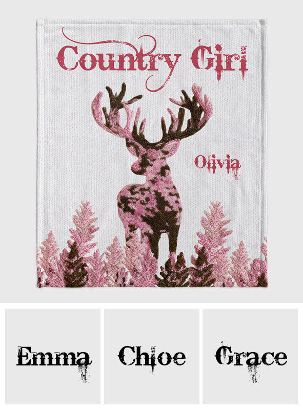 Country Girl - Personalized Hunting Blanket