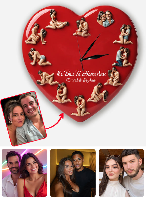 It's Time To Have Fun - Personalized Couple LED Light Wall Clock
