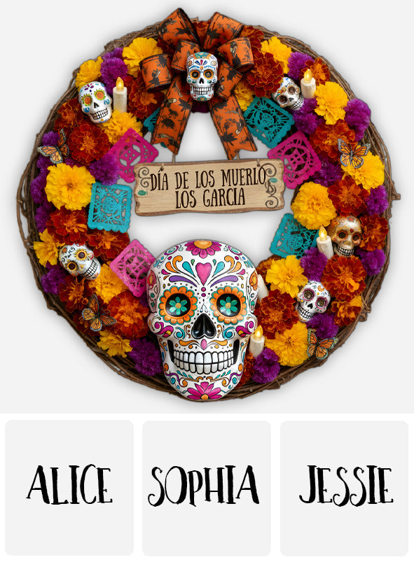 Día De Los Muertos – Personalisiertes Holzschild für Latina-Frauen in individueller Form
