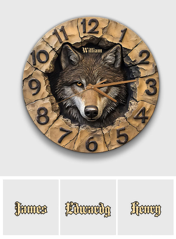 Cool Wolf - Horloge murale personnalisée Loup