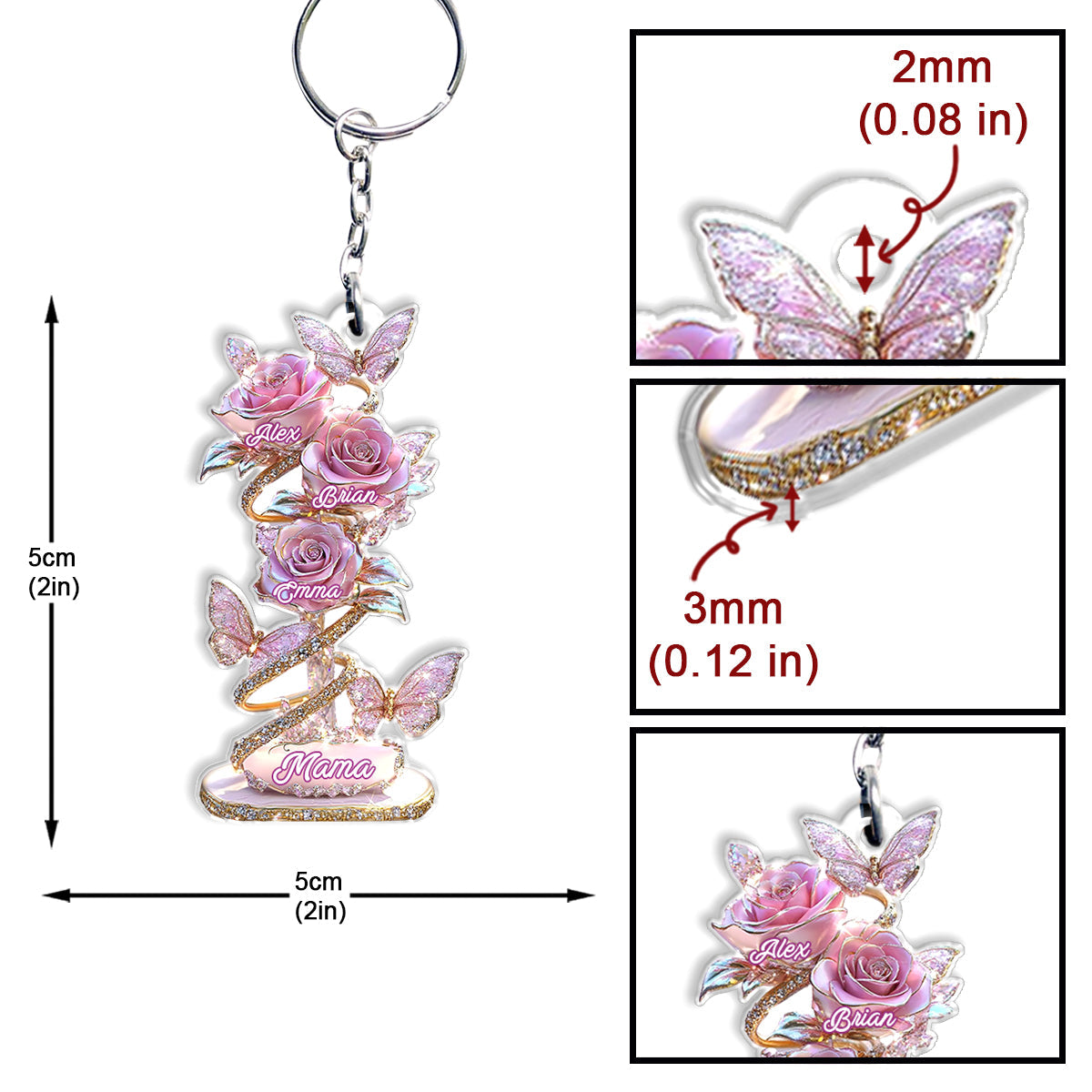 My Garden Gift For Mom, Grandma - Personalized Mother Keychain