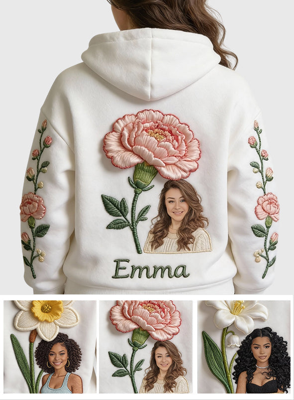 Custom Any Photo Birthmonth Flower - Personalized Self Love All Over Shirt