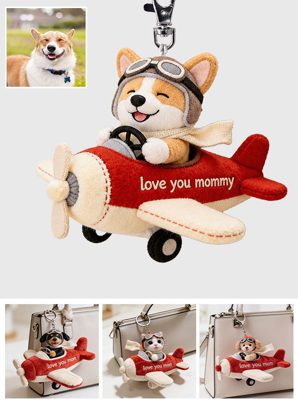 Geschenkidee für Hundeliebhaber, Haustier-Mama - Personalisierter Hund Plush Schlüsselanhänger