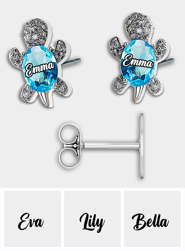 Love Turtle - Personalized Turtle Stud Earrings