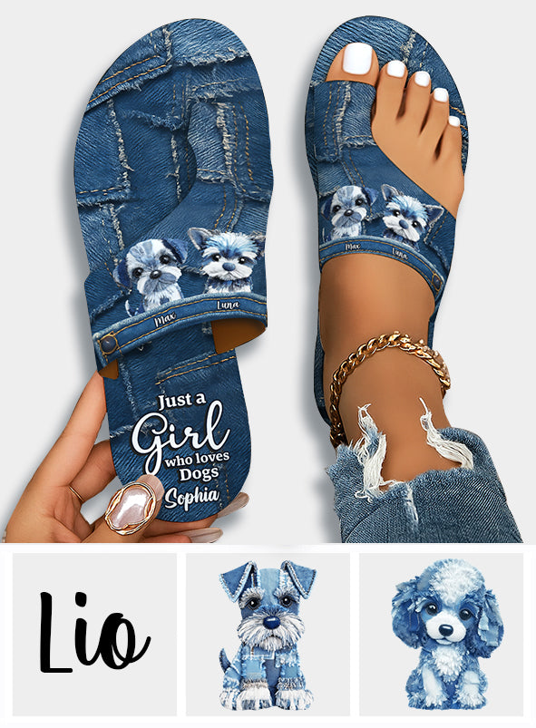 Just a Girl Who Loves Dogs – Personalized Dog Open Toe Sandals with Arch Support