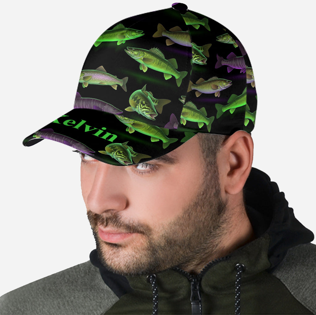 Neon Fishing Pattern - Personalized Fishing Classic Cap