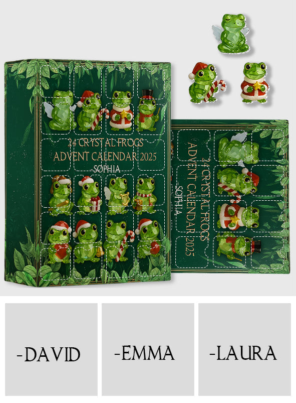 Frog Lovers - Personalized Frog Advent Calendar With Ornaments