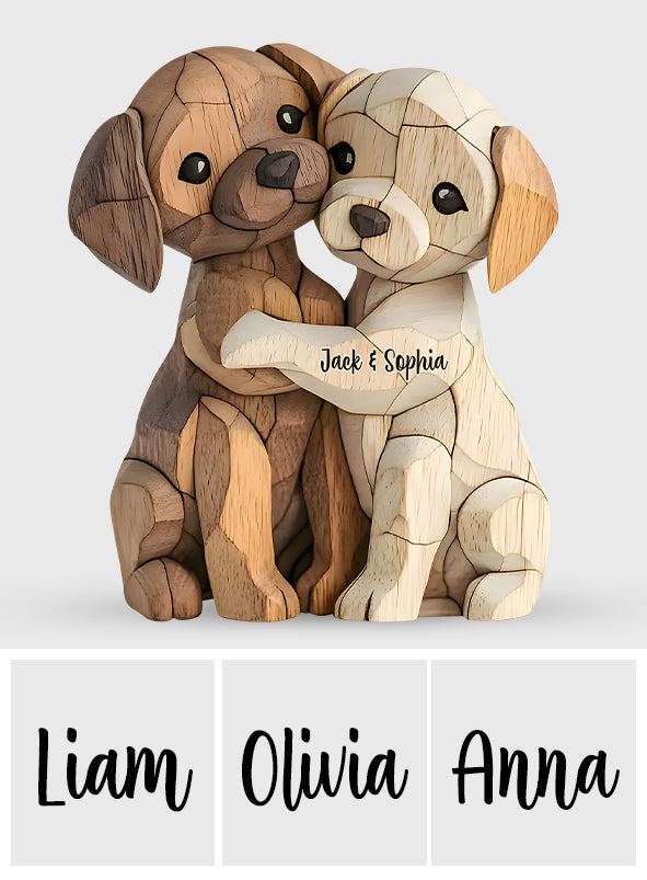 Hugging Puppies - Personalized Dog Custom Shaped Acrylic Plaque