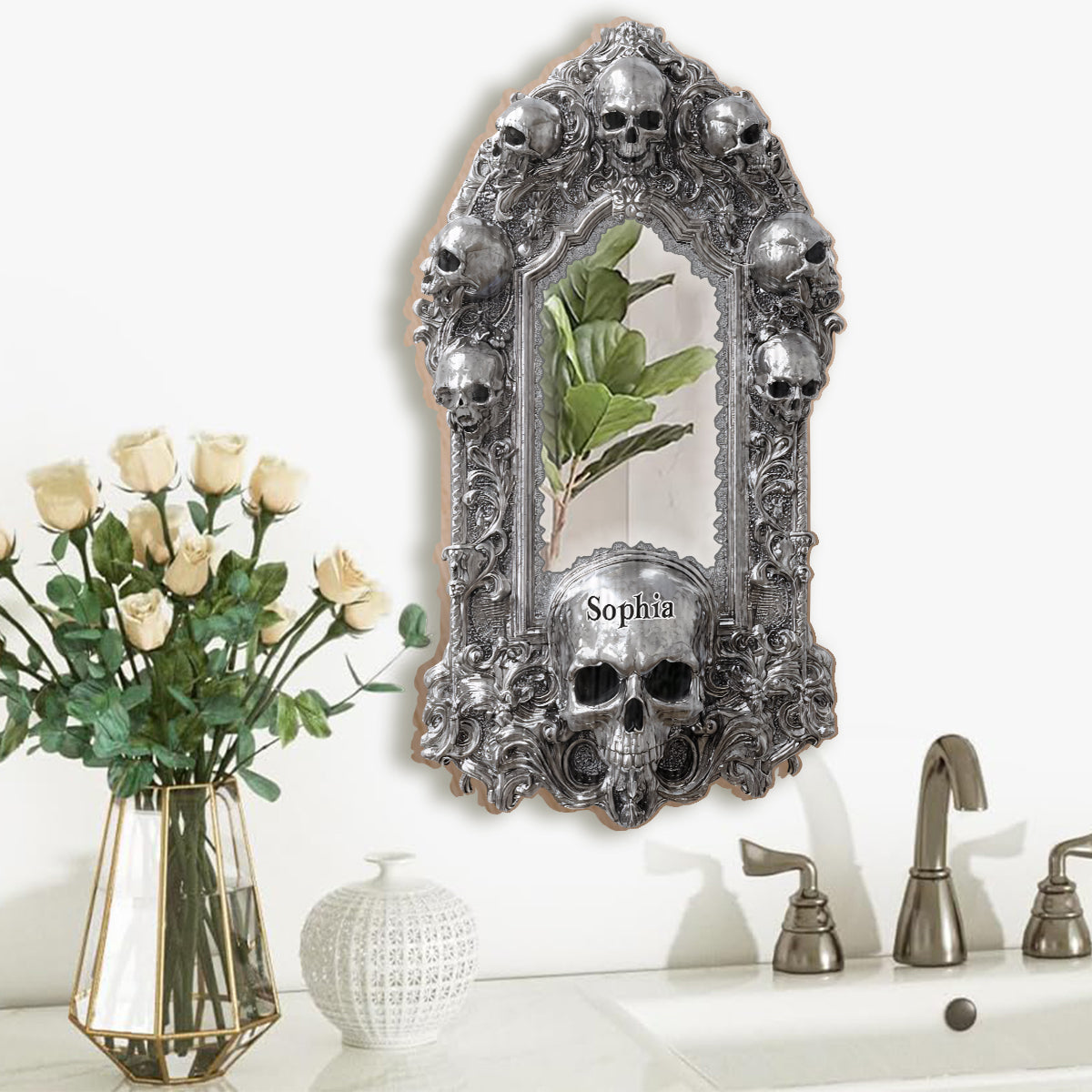 Skullgate Mirror - Personalized Skull Wall Hanging Mirror