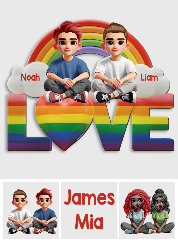 Ich liebe dich – Personalisierter LGBT-Unterstützungs-Autovisierclip in Form einer Sonnenblende