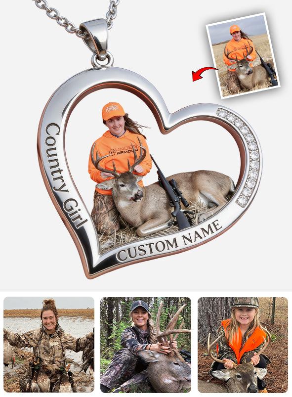 Collier pendentif personnalisé en métal en forme de chasse, réalisé à partir de n'importe quelle photo